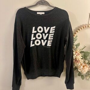Spiritual Gangster  Love Charcoal Sweatshirt